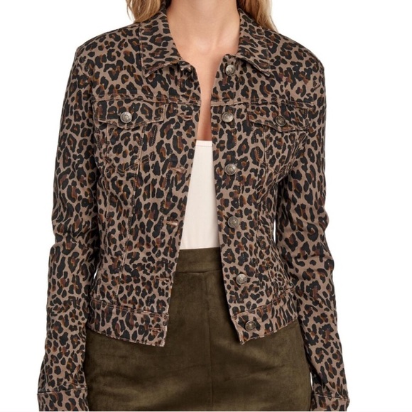 animal print denim jacket